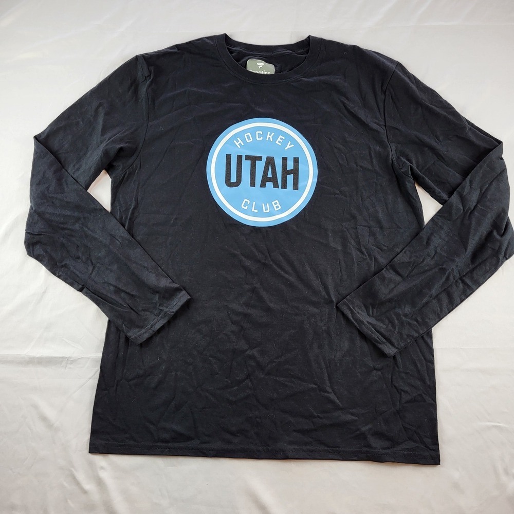 Utah Hockey Club Draft Logo Shirt Fanatics Large Long Sleeve Black Cotton